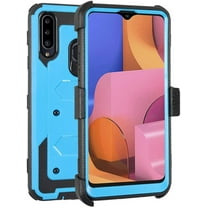 GoldCherry for Samsung Galaxy A20S Case, Heavy Duty Shock-Absorption/High Impact Resistant Armor Holster Defender Case with Kickstand Swivel Belt Clip Holster for Samsung Galaxy A20S 6.5 Inch (Blue)