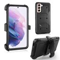 thumbnail image 1 of GoldCherry for Samsung Galaxy S21 Case,Heavy Duty Shock-Absorption/High Impact Resistant Armor Holster Defender Case with Kickstand + Swivel Belt Clip Holster for Samsung Galaxy S21 6.2 Inch(Black), 1 of 7