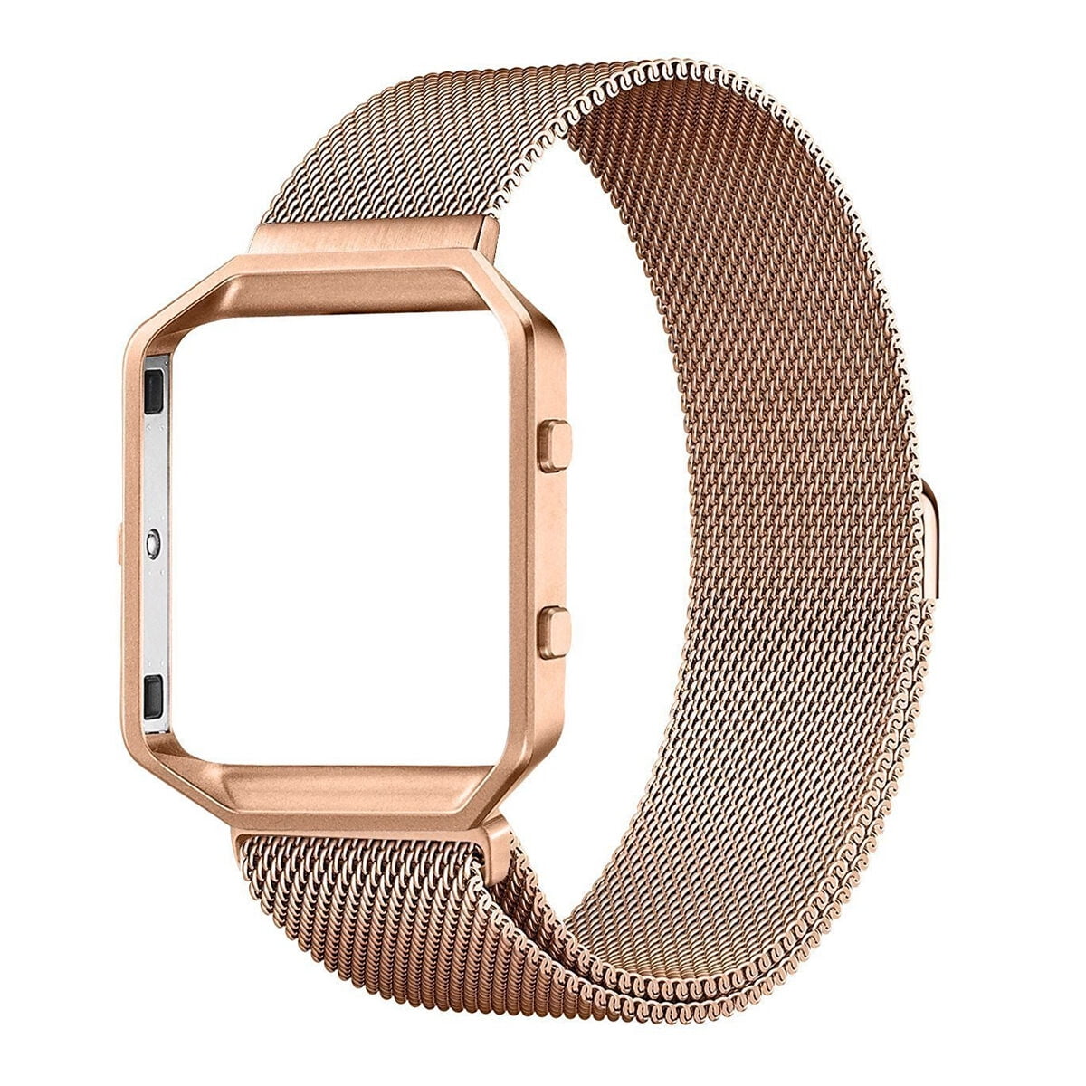 GoldCherry for Fitbit Blaze Accessory Band oitom Frame housing milanese Loop stailess Steel Band for Fitbit Blaze Smart Watch Fitness Band Rose Gold