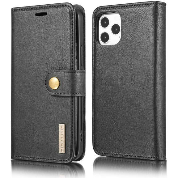 GoldCherry for iPhone 12/iPhone 12 Pro 6.1" Case,Wallet Casewith Card Holder,Magnetic PU Leather Full-Body Shockproof Flip Cover Credit Card Holder Protective Case for iPhone 12/iPhone 12 Pro(Black)