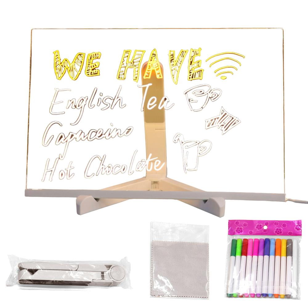 GoldCister Acrylic Dry Erase Board Light Acrylic LED Dry Erase Board