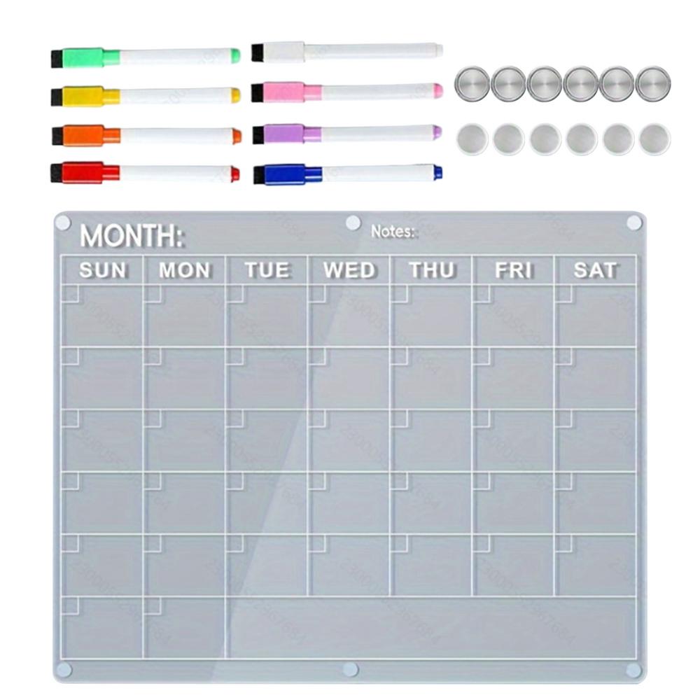 GoldCister Acrylic Dry Erase Calendar Wall Calendar Fridge Calendar 8 Dry