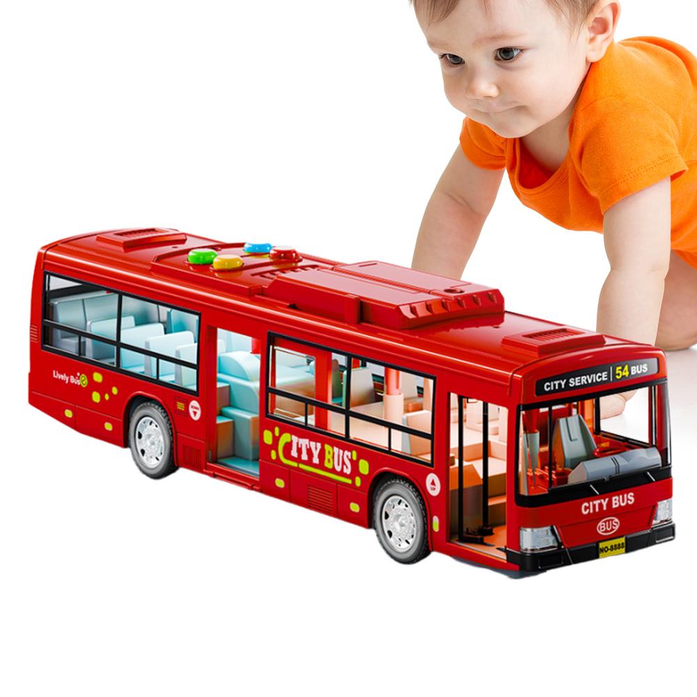 GoldCister Bus Stimulation Toys Large Electric Bus Toy Educational Play