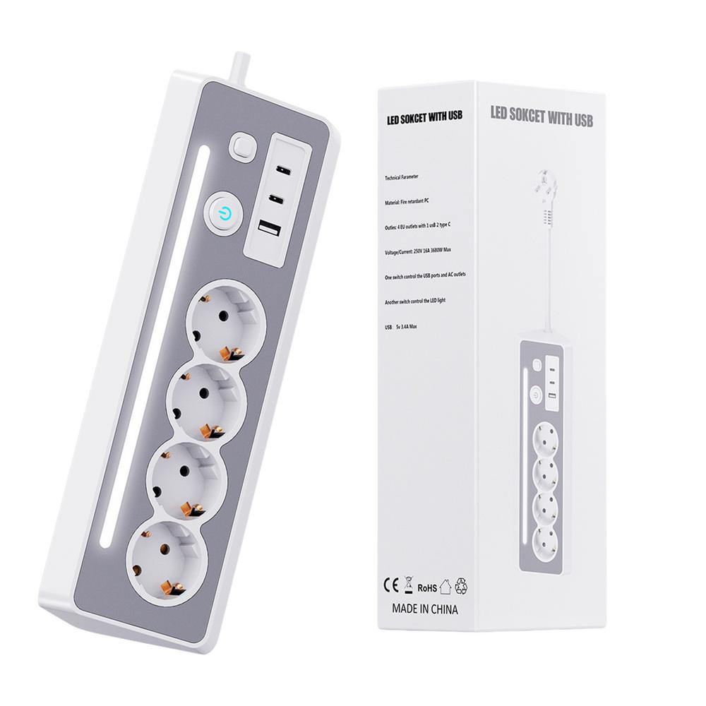 GoldCister Extension Cord With Multiple Outlets 3680W 16A Surge