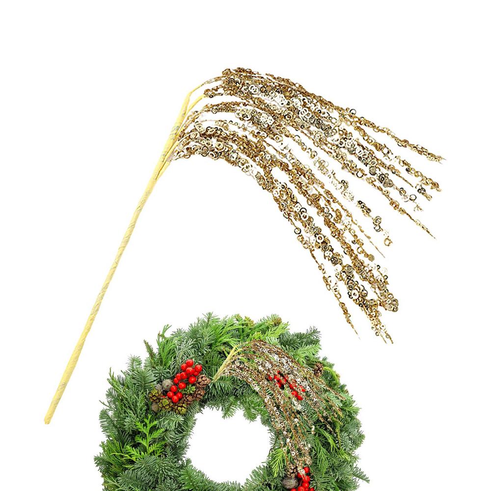 GoldCister Glitter Christmas Stems Artificial Stem Ornaments 24 Inches
