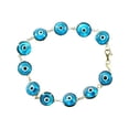 thumbnail image 1 of GoldEye Evil Eyes Gold Bracelet - Transparent Blue, 1 of 1