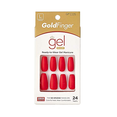 GoldFinger Press On Nails Full Cover Nails Glue On Nails Manicure Long