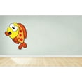 thumbnail image 1 of GoldFish Cheerful Happy Cartoon Character Wall Art Sticker Vinyl Decals Girls Boys Children Baby Bedroom House School Wall Decor Removable Sticker Peel and Stick Size (30x15 inch), 1 of 2