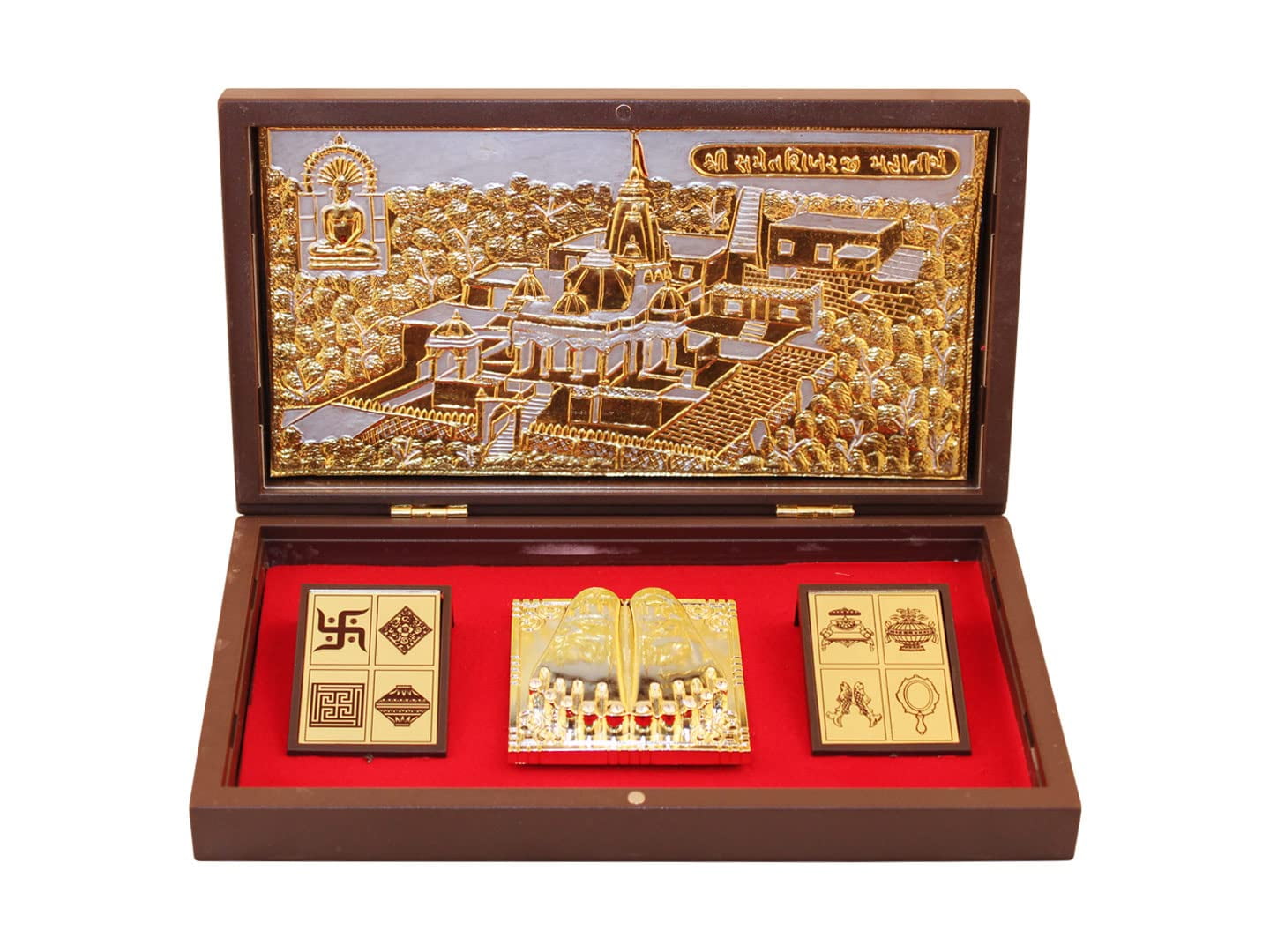 GoldGiftIdeas 24K Gold Plated Jain Sumet Sikharji Photo Frame with