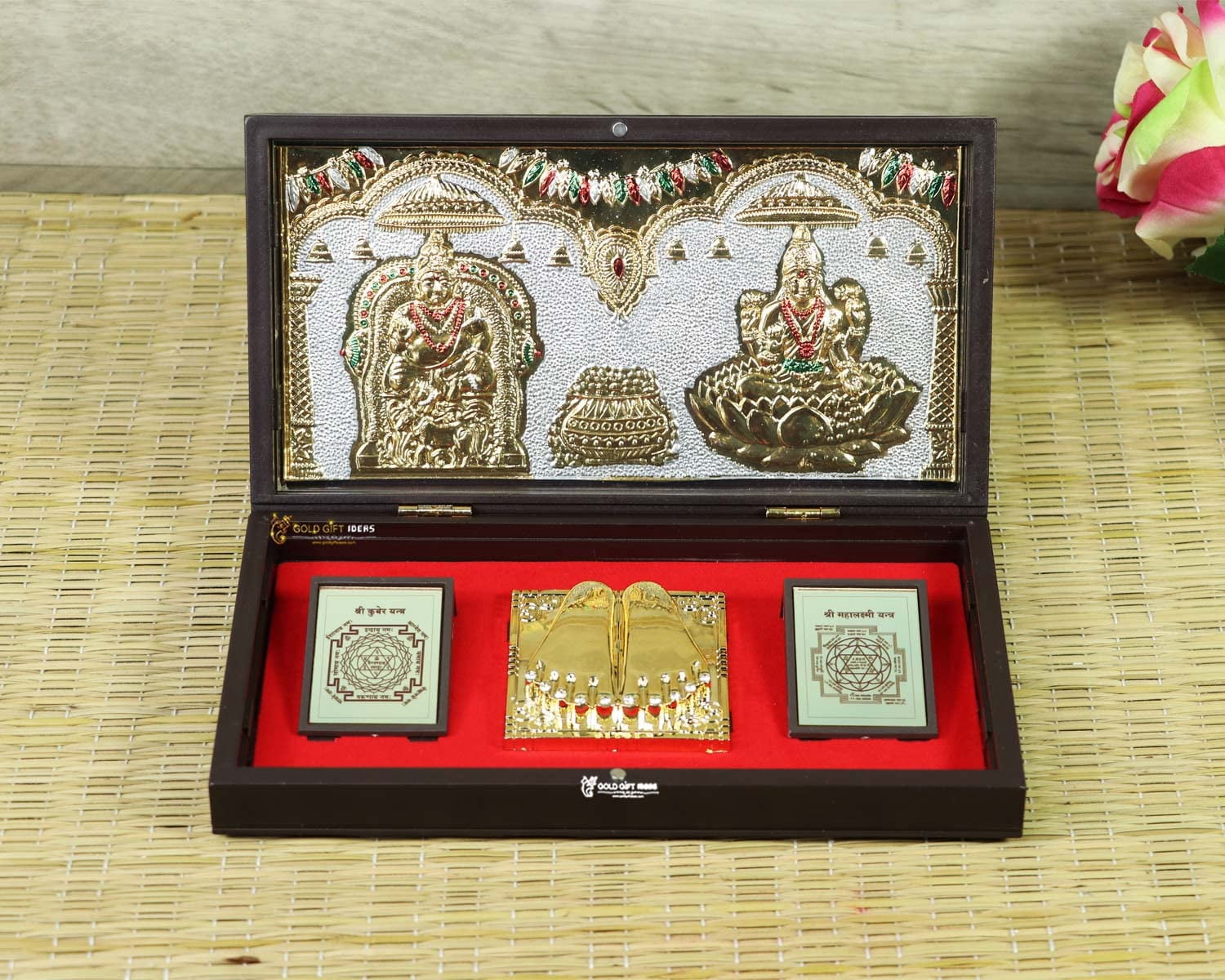 GoldGiftIdeas 24K Gold Plated Lakshmi Kuber Yantra Photo Frame with ...