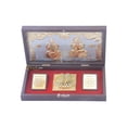 thumbnail image 1 of GoldGiftIdeas 24K Gold Plated Mahalakshmi Ganesha Photo Frame with Charan Paduka for Home Puja, Lakshmi-Ganesh Yantra Wooden Momento Gift (Pack of 10), 1 of 4