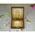 thumbnail image 1 of GoldGiftIdeas 24K Gold Plated Square Lakshmiji Photo Frame with Charan Paduka, Religious Frame for Worship, Goddess of Good Fortune & Wealth (Pack of 10), 1 of 5