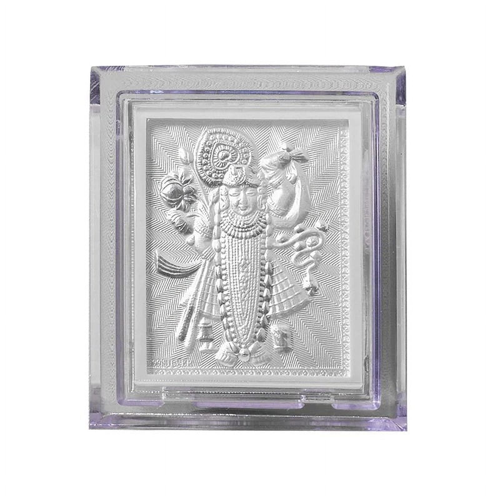 GoldGiftIdeas 999 Pure Silver Shreenathji Photo Frame for Gift, Shree Krishna Photo Frame for