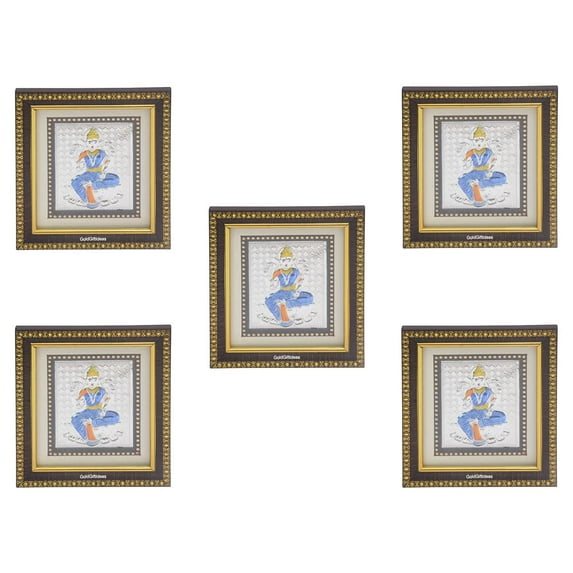 GoldGiftIdeas 999 Silver Maha Lakshmi Maa Photo Frame for Pooja, Return Gifts, Silver Laxmi Frame for Home, Silver Gift Items (Pack of 50)