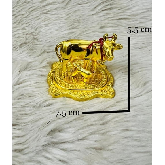 GoldGiftIdeas Oxidized Gold Plated Cow and Calf Idol for Gift, Kamdhenu Cow and Calf Statue for Pooja, Home Decor Showpiece for Return Gifts (Pack of 20)