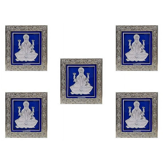 GoldGiftIdeas Pure Silver Akshaya Lakshmi Photo Frame for Gift, Goddess Laxmi Frame for Pooja, Return Gifts, Silver Laxmi Frame for Temple (Pack of 10)