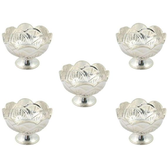 GoldGiftIdeas Pure Silver Gandham Bowl for Gift, Silver Bowl for Baby, Return Gifts for Festival, Silver Bowls for Pooja, Silver Gift Items (Pack of 5)