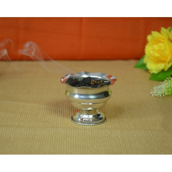 GoldGiftIdeas Silver Plated Agarbatti Dhoop Stand for Home (Incense Holder), Return Gifts, Decorative Dhupiyu for Pooja, Pooja Item for Gift (Pack of 5)