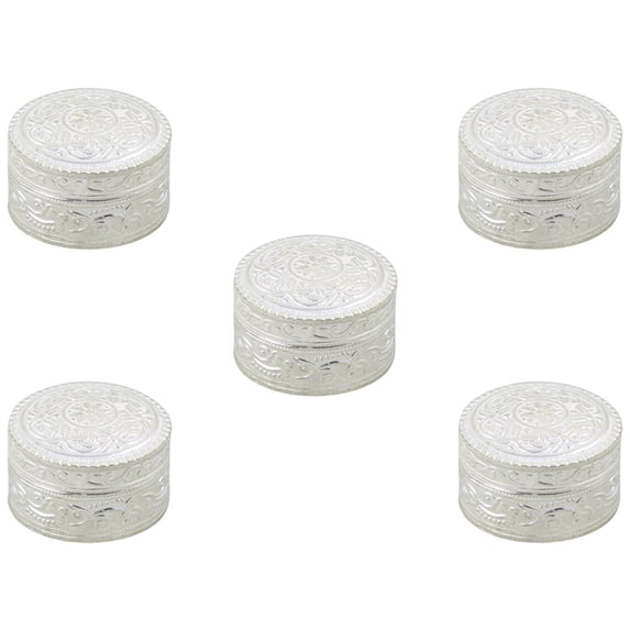 GoldGiftIdeas Silver Plated Nakshi Sindoor Box for Women, Return Gifts for Housewarming, Sindoor Box/Sindoor Dani for Wedding (4 CM) (Pack of 20)