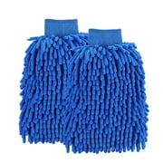 GoldHub 1 Pair Chenille Microfiber Car Wash Mitt Scratch Lint Free Double-sided Cleaning Strong Water Absorption Thickened Car Wash Gloves