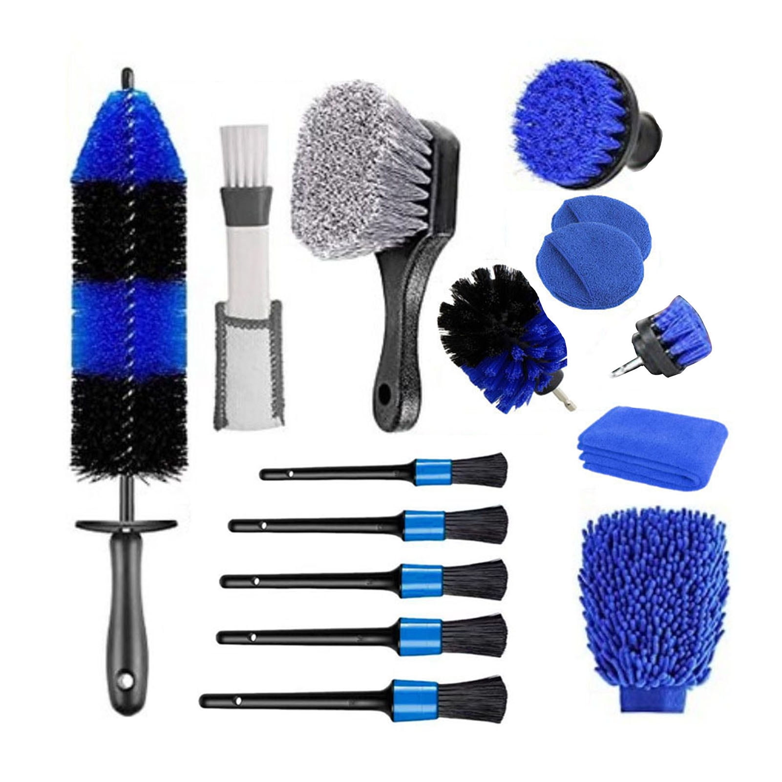 GoldHub 15Pcs Car Wheel Cleaning Brush Set Wheel Tire Brush Kit