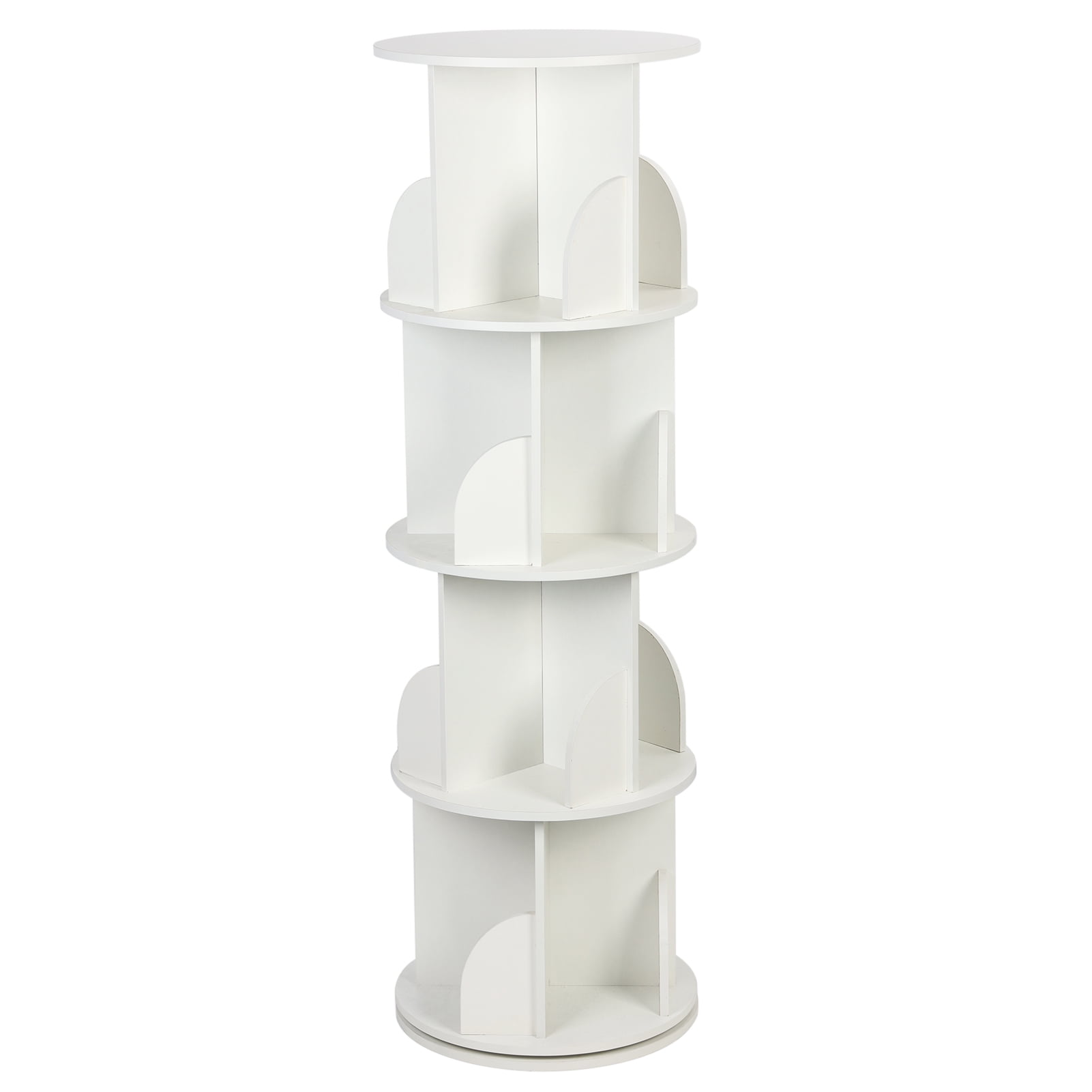 Small Rotating Shelf Rotating Bookshelf 4 Tier With Light - 360° Spinning Bookcase For Small ...
