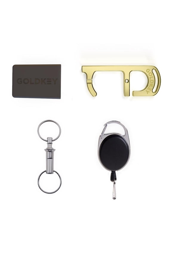 GoldKey Antimicrobial Hand Tool & Stylus With Containment Case, Keychain, And Carabiner