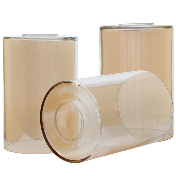 GoldSwift Clear Amber Glass Lamp Shade Replacement Globe Cover - 3 Pack , 6" Tall, 1-5/8 Inch Fitter