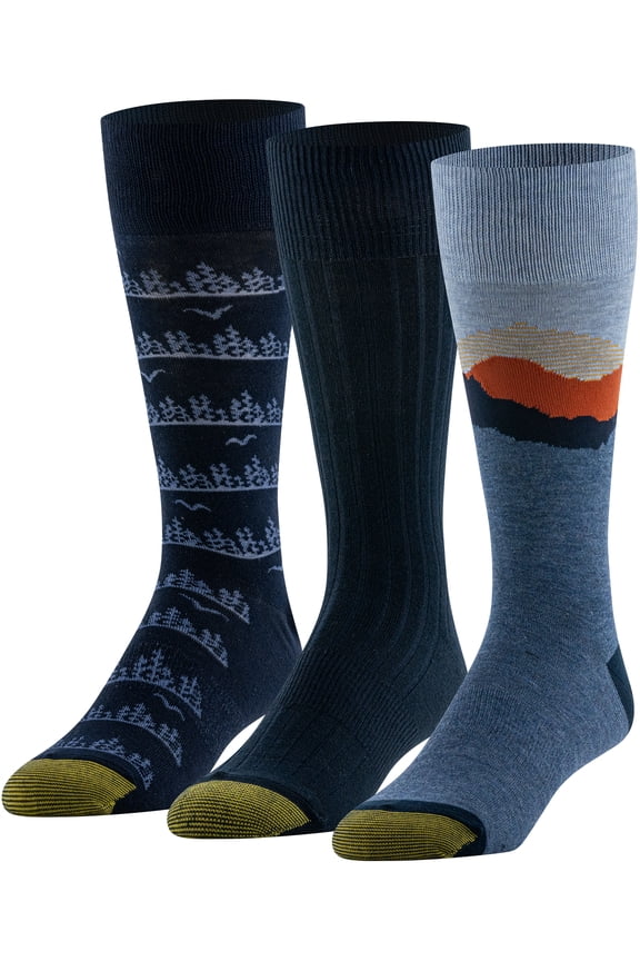 Edition Mens Blueridge Crew Socks Assorted, 3 Pack