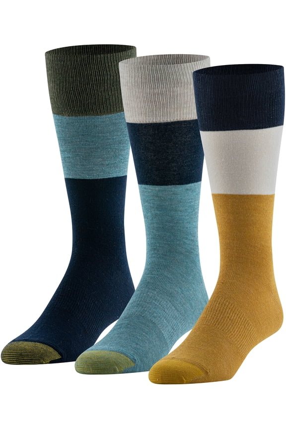 Edition Mens Comfort Top Flat Crew Socks Assorted, 3 Pack