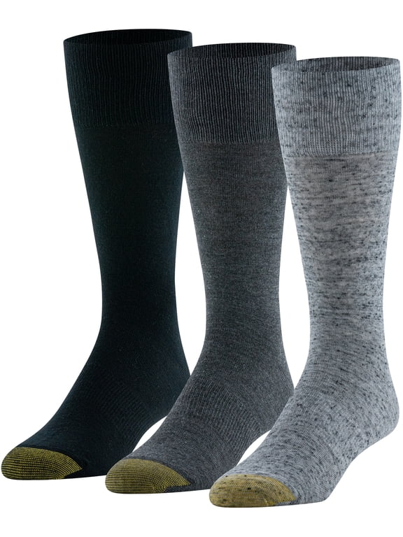 Edition Mens Comfort Top Flat Crew Socks, 3-Pack