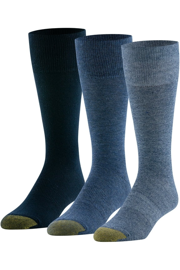 Edition Mens Comfort Top Flat Crew Socks, 3-Pack
