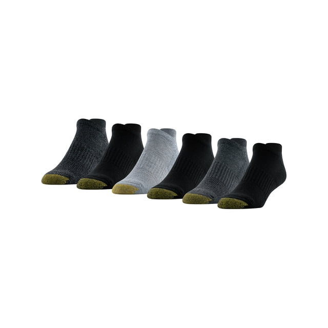 GOLDTOE Edition Mens Cushion No Show Tab Socks, 6-Pack