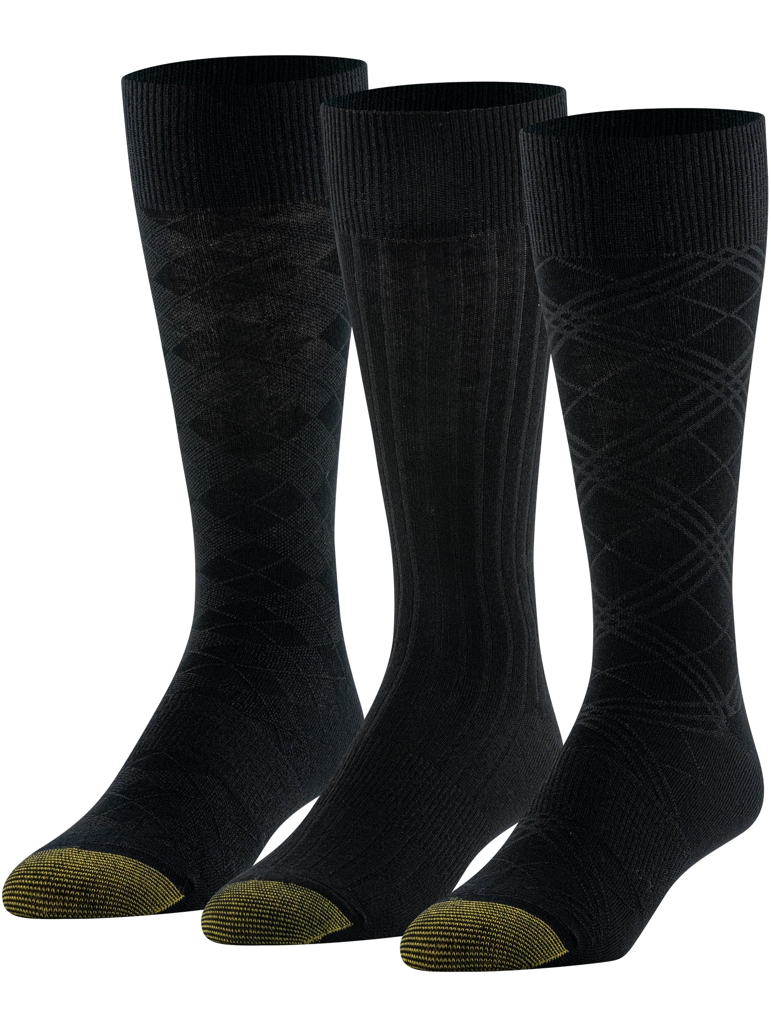 GOLDTOE Edition Diamond Texture Crew Socks, 3-Pack