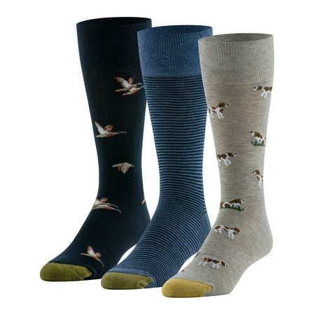 GOLDTOE Edition Mens Dogs Crew Socks, 3-Pack