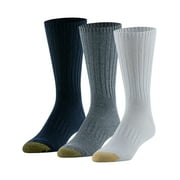 GoldToe Edition Mens Everyday Rib Crew Socks Assorted, 3 Pack