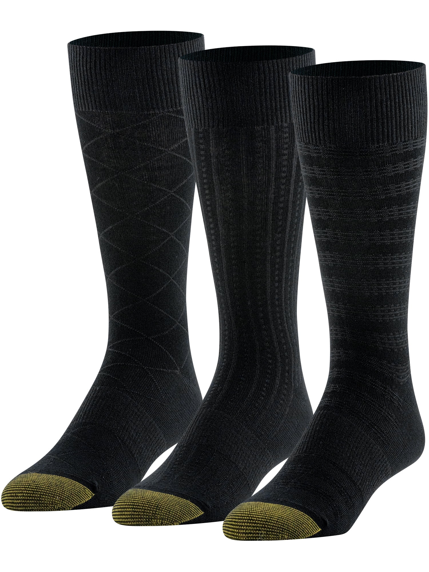 GOLDTOE Edition Mix Texture Crew Socks, 3-Pack