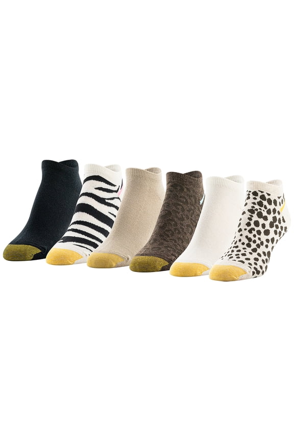 Edition Women's Animal Print Liner Socks Assorted, 6 Pairs, Size 6-9