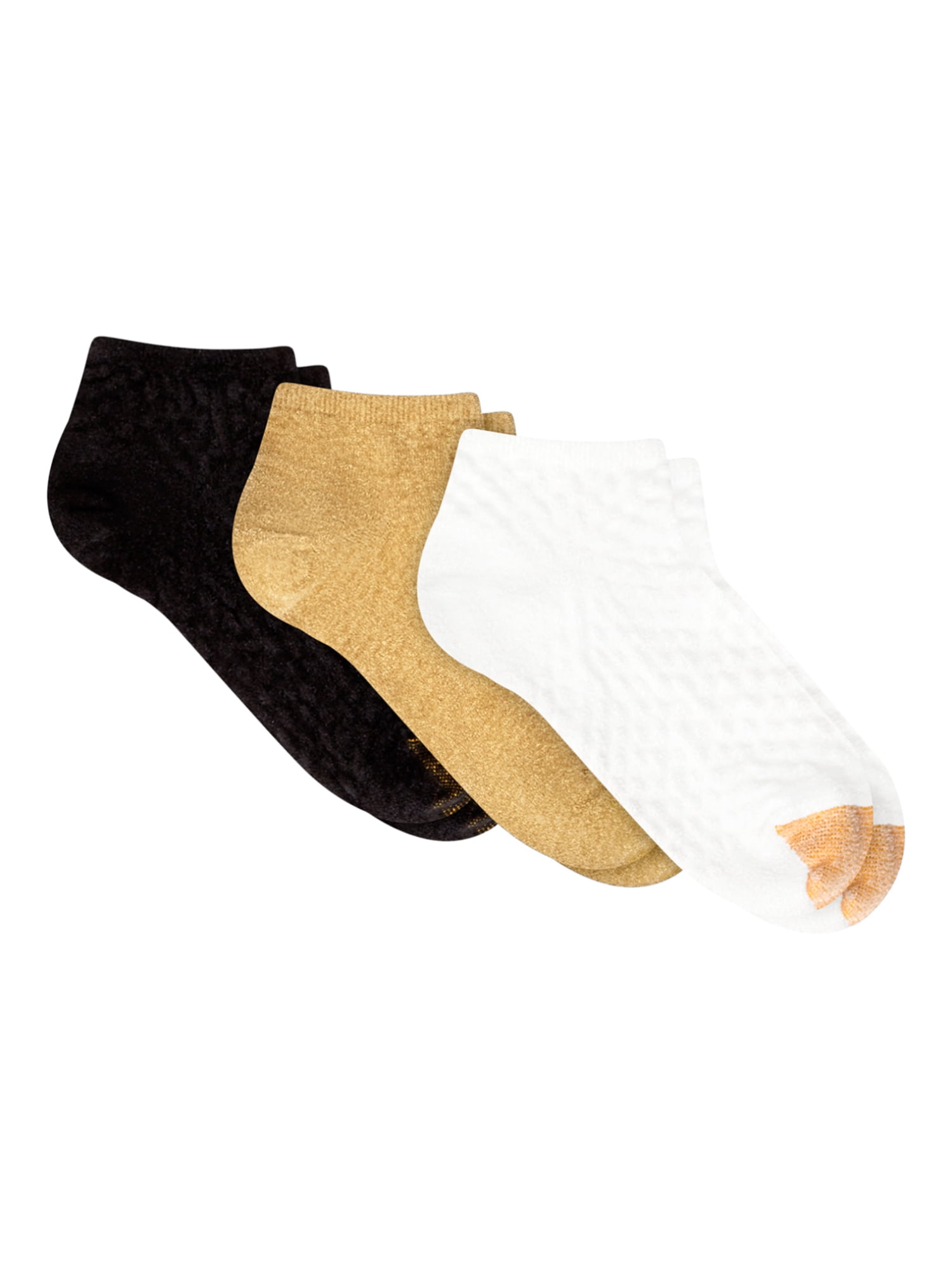 GoldToe Edition Women's Feather Dot Quarter Socks Assorted, 3 Pairs, Size 6-9