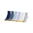 thumbnail image 1 of GoldToe Edition Women's Lettuce Edge Rib Quarter Socks Assorted, 6 Pairs, Size 6-9, 1 of 10