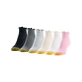 thumbnail image 1 of GoldToe Edition Women's Lettuce Edge Rib Quarter Socks Assorted, 6 Pairs, Size 6-9, 1 of 10