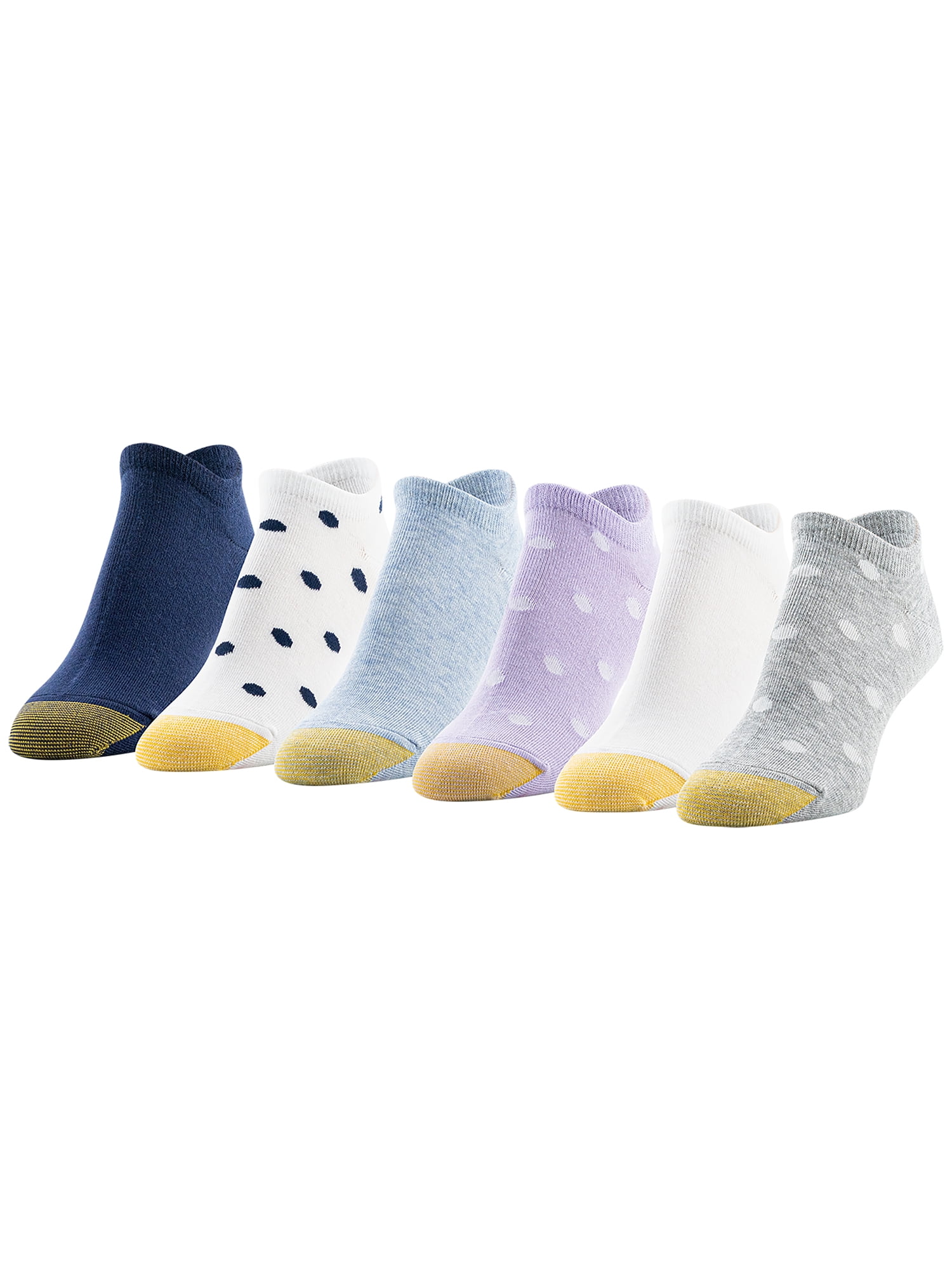 GoldToe Edition Women's Polka Dot Liner Socks Assorted, 6 Pairs, Size 6-9