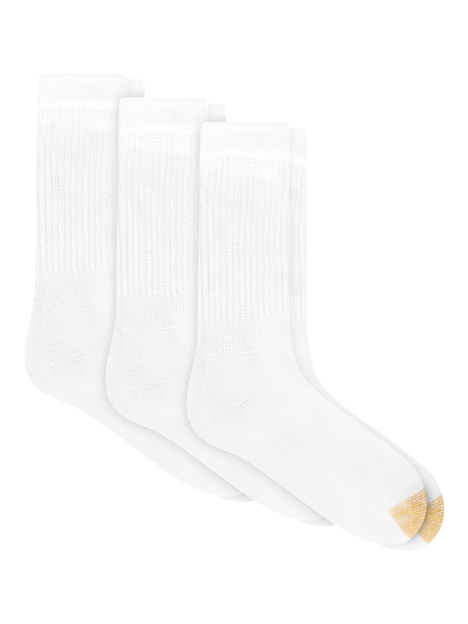 GoldToe Edition Women's Slouch Crew Socks White, 3 Pairs, Size 6-9