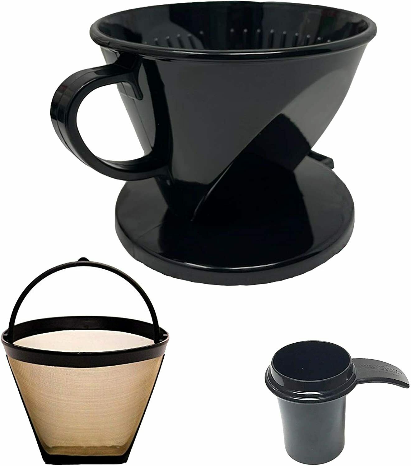 Melitta PourOver Filter Cone Coffeemaker Black