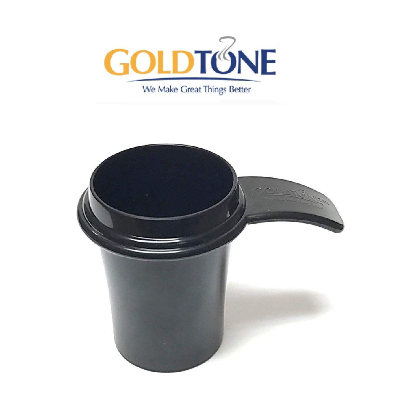 GoldTone 2in1 Reusable 1 Ounce Coffee Scoop and Tamper Scoop, Fill, Tamp Designed for Use