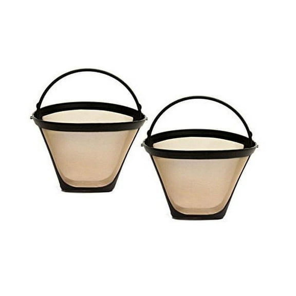 GoldTone 8-12 Cup Reusable #4 Cone Style Coffee Filters (Pack of 2) Gold