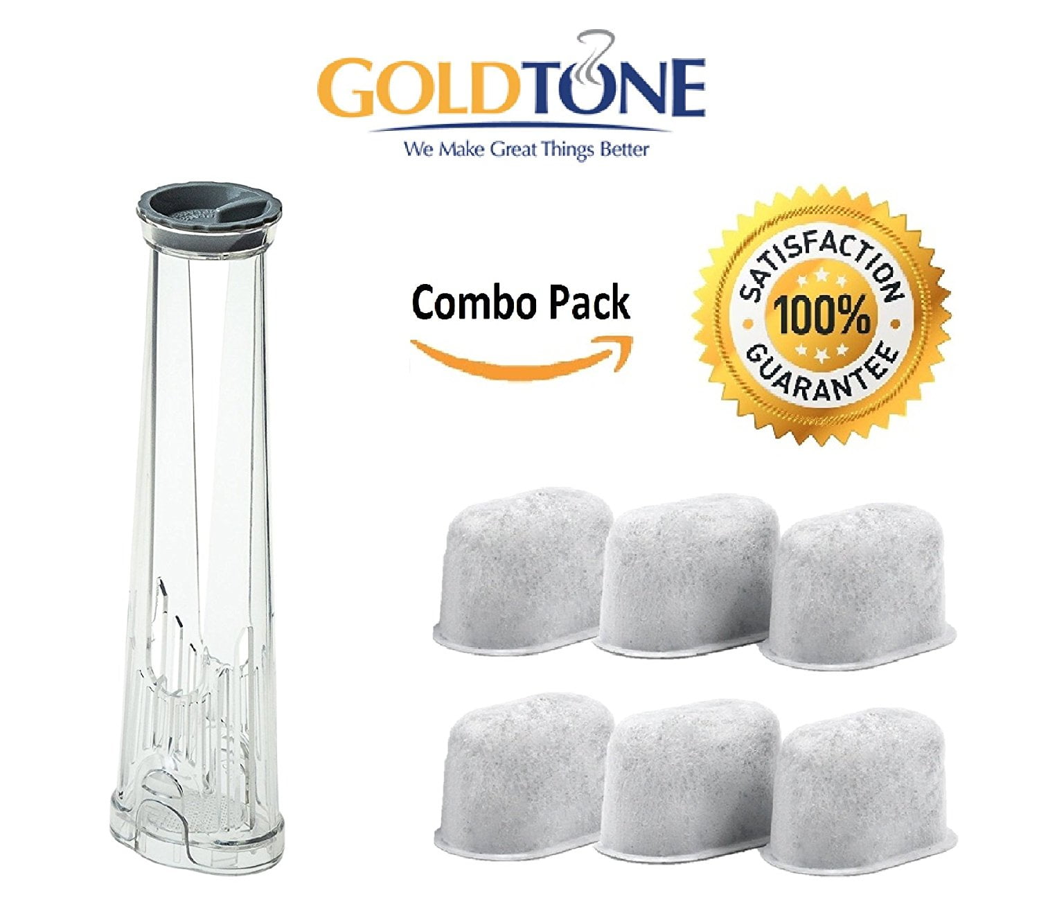GOLDTONE PRODUCTS GOLDTONE 6-Stage Replacement Water Filters for Keurig 10 Brewers & Breville Coffee Makers (6 Pack)