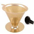 thumbnail image 1 of GoldTone Brand Paperless Pour Over Coffee Filter - Reusable Stainless Steel Pour Over Coffee Filter - Pour Over Coffee Dripper and 1 OZ Coffee Scoop (8-12 Cup), 1 of 3