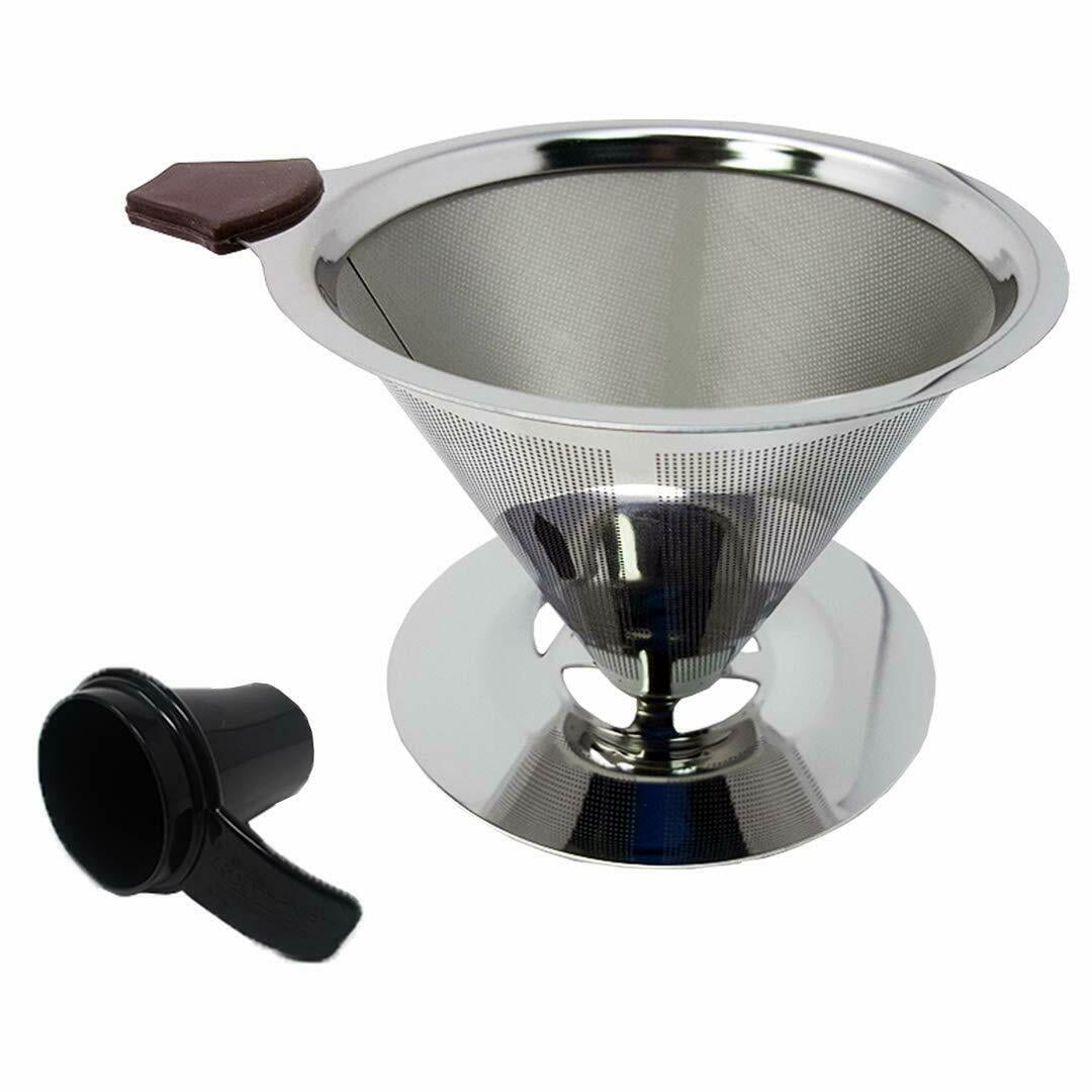 Goldtone Folding Pour Over Coffee Maker, Paperless Foldable Coffee Filter, Reusable BPA-Free Plastic & Stainless Steel Dripper, Includes 1 oz Coffee