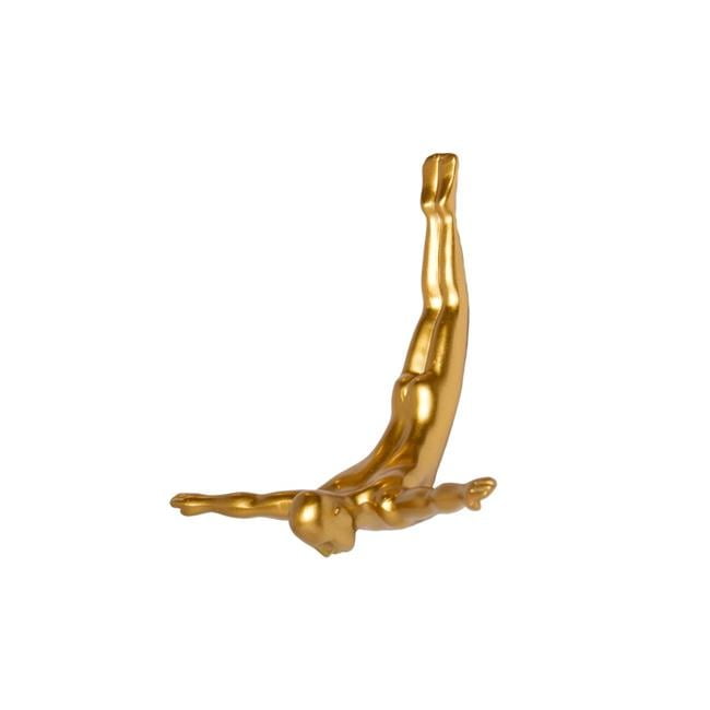 6.5" Gold Resin Diver Wall Art Sculpture